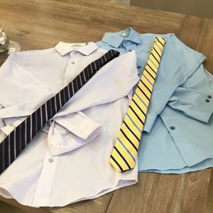 Bundle- two dress shirts and 2 ties- boys